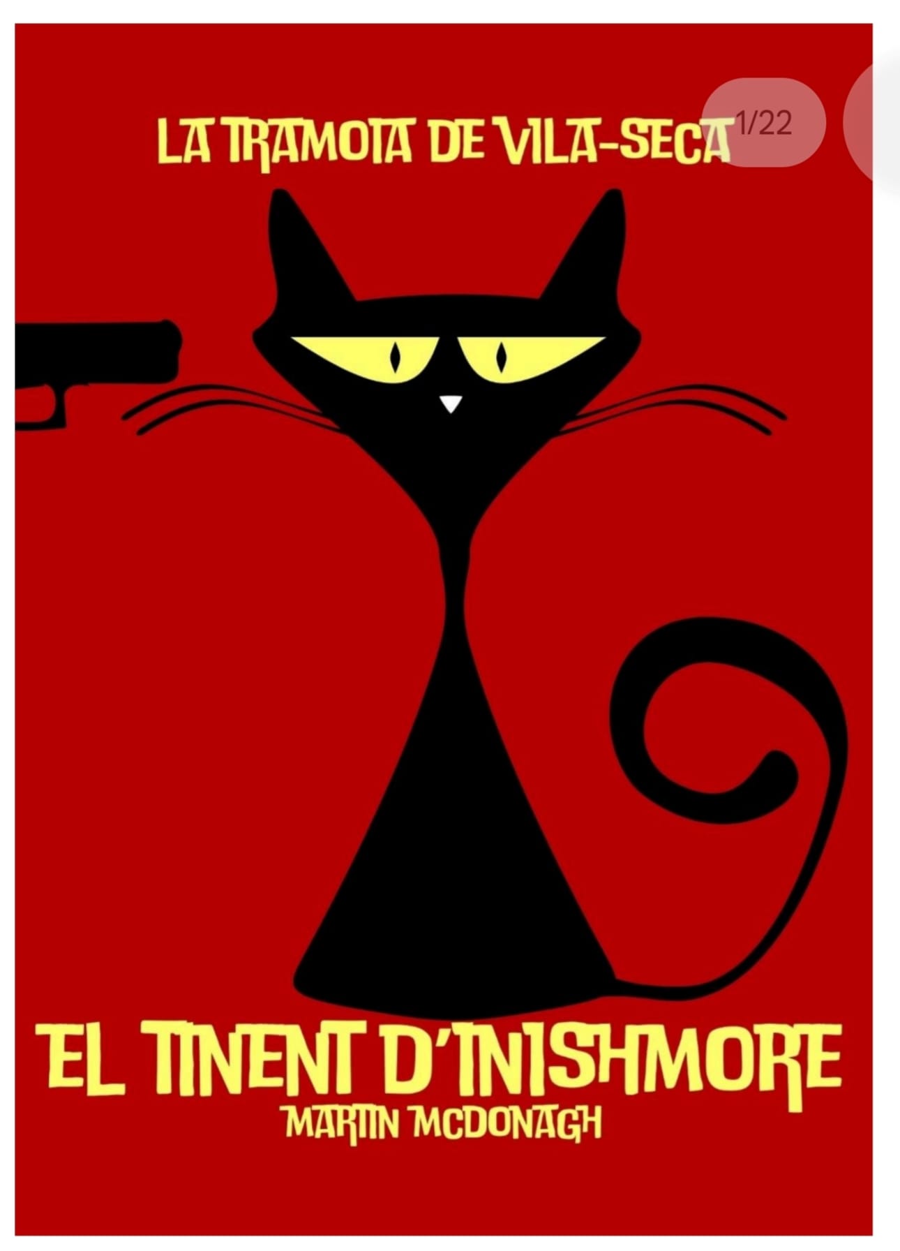 Cartell de l'obra "El tinent d'Inishmore", representada per LA tramoia de Vila-seca